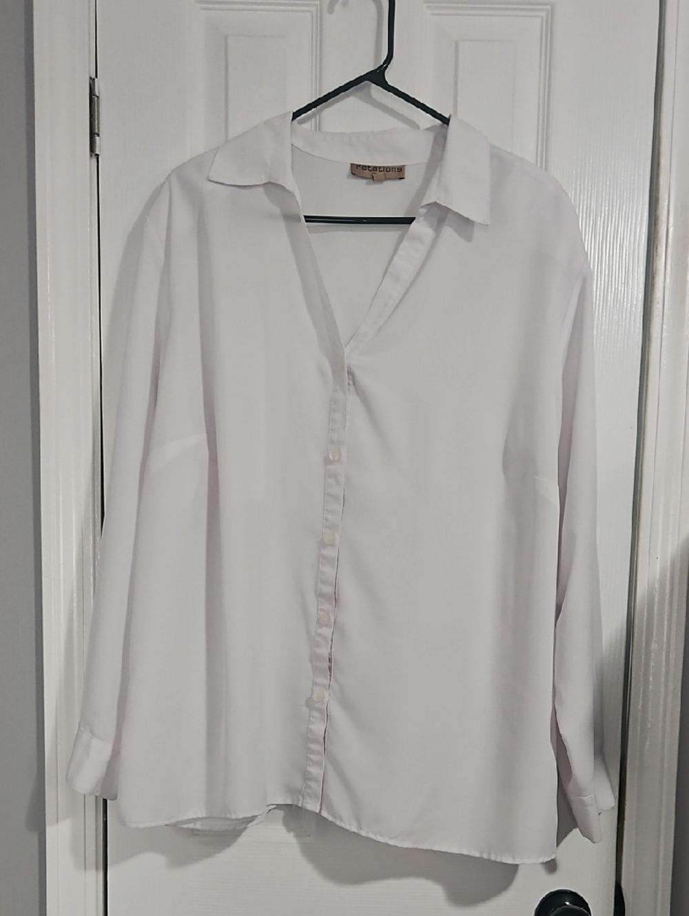 Notations White Women's Blouse - 3X